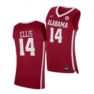 Men's Alabama Crimson Tide #14 Keon Ellis Red 2021-22 NCAA College Basketball Jersey 2403RFHJ4